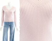 Y2K Baby Pink Ribbed sweater