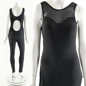Cutout Black Bodycon Jumpsuit 80s 90s