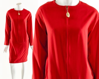 Red Wool Dress,Vintage Plus Size Dress,Red Hot Plus Size Dress,Dolman Dress,Vintage Batwing Dress,Plus Size Mini Dress,80s Short Dress,Sexy