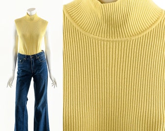 MINIMALIST 90s Yellow Ribbed Tank,