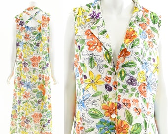 Watercolor Floral Cutout Maxi Dress