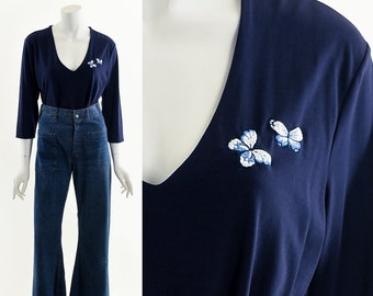 Broderade fjärilsblus