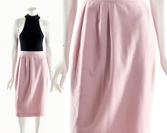 Baby Pink Skirt,High Waist Skirt,Vintage Pencil Skirt,Bubble Gum Pink,80s Dynasty Skirt,Pink Wool Skirt,Designer Pencil Skirt,Sexy Business