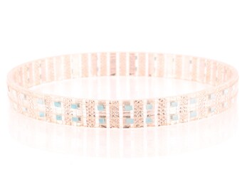 Zilver + turkoois heldere Lucite armband jaren 60
