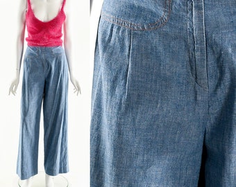 Blue Chambray Light Denim Trouser Pant 60s