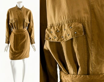 90s Two Piece Silk Dress Set