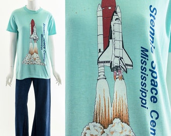 Vintage Space Center Astronaut Rocket Tshirt