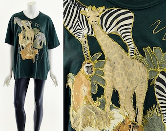 African Safari Animals Patchwork T-Shirt