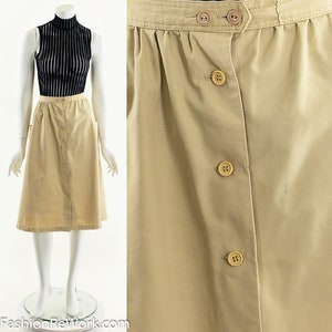 Khaki Aline Button Up Midi Skirt