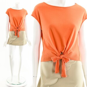 90s Orange Tie Crop Top