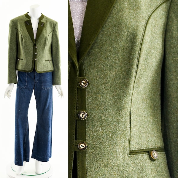 1950s Green Wool Cropped Jacket