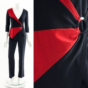 Y2K Red Black Splice O-ring Blouse image 1