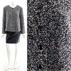 boucle coat, tweed herrigbone blazer, knit blazer coat,boucle fiber art coat,