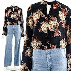 90s Boho Blouse Bell Sleeve