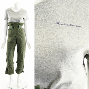 Iconic 90s CK Calvin Klein Baby Tee,Gray Calvin Klein Tee, 90s, Vintage,Gray Calvin Klein BAby Tee