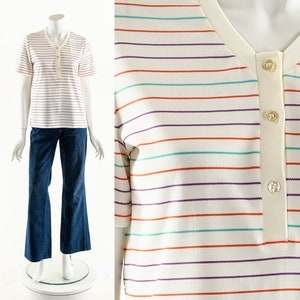 RAINBOW Striped Tee 80s