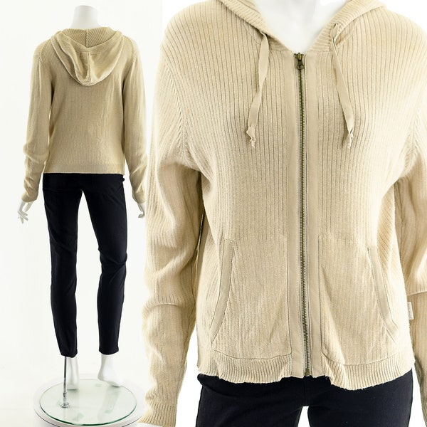 Beige Woolrich Zip-Up Hoodie Sweater