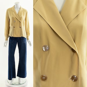 Christian Dior Silk Blazer,Christian Dior Double Breasted Coat,Vintage Christian Dior,Silk Blazer Jacket,Vintage Silk Blouse,Silk Blouse Top