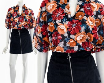 Blusa campesina con estampado floral