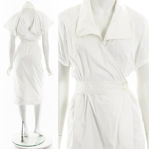 White Wrap Cut Out Back Pencil Dress