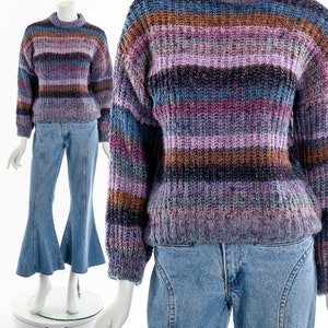 Muted Moody Purples Striped Sweater
