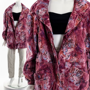 Abstract Pink Anorak Puffer Jacket