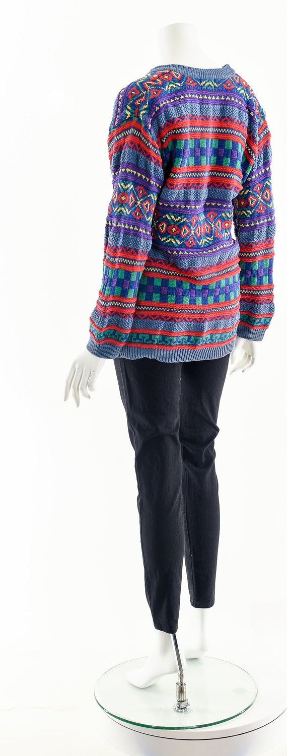 Rainbow Tribal Sweater,Vintage Multicolored Sweat… - image 8