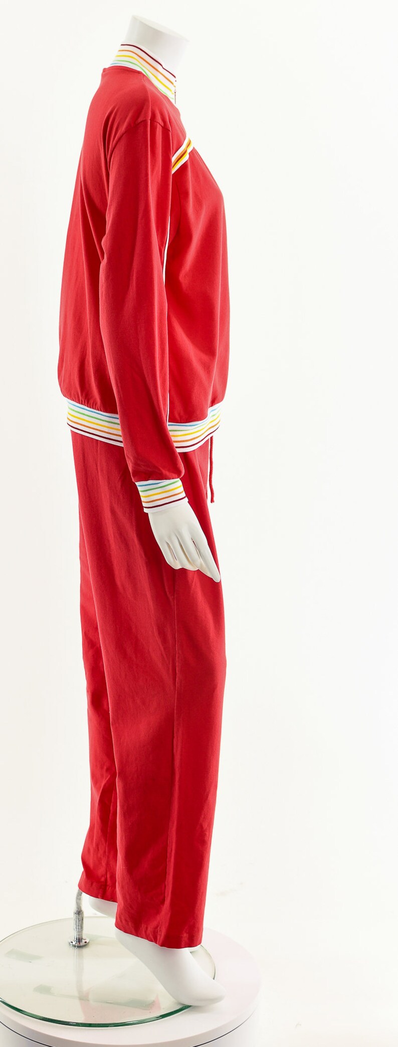 Red Rainbow Track Suit,Vintage Rainbow Jumpsuit,70s Inspired Two Piece,Juicy Couture Inspired,Juicy Couture Track Suit,Vintage Loungewear image 5