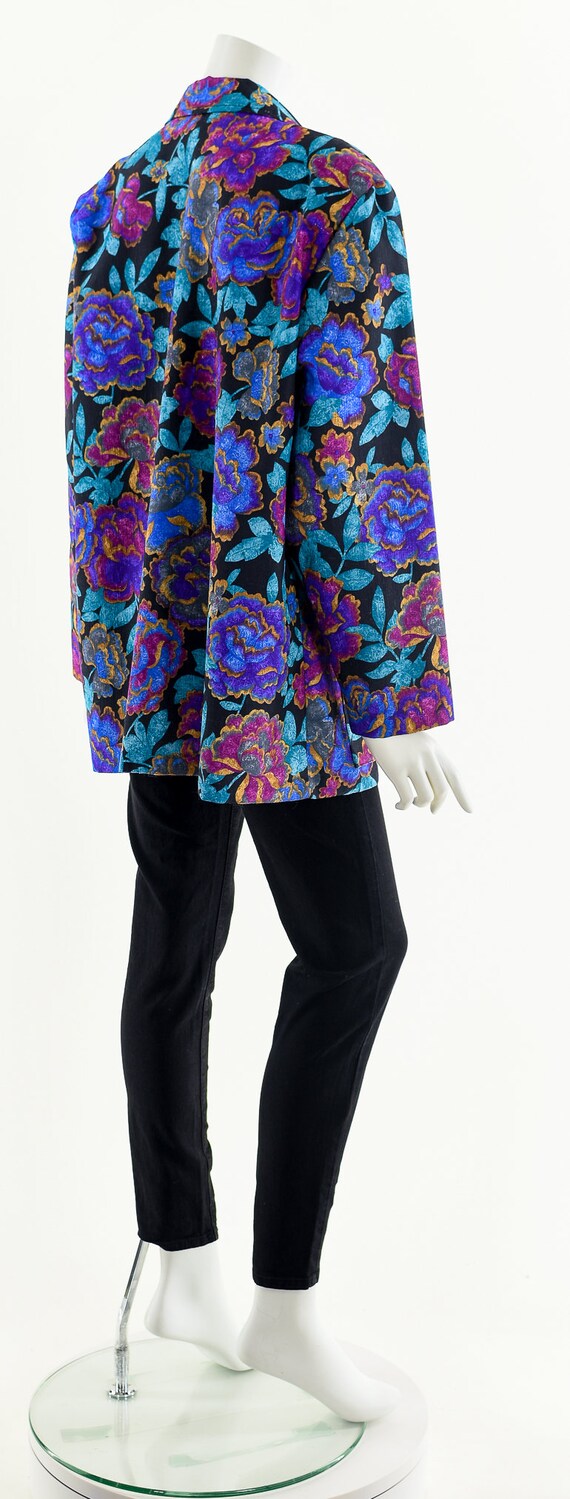Bright Jewel Tone Floral 80s Jacket - image 6