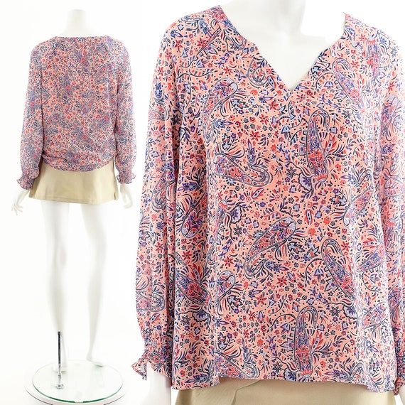 Pink Paisley Bohemian Blouse - image 3