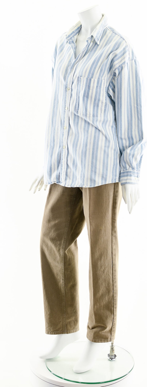 Striped Cotton Chambray Button Down - image 10