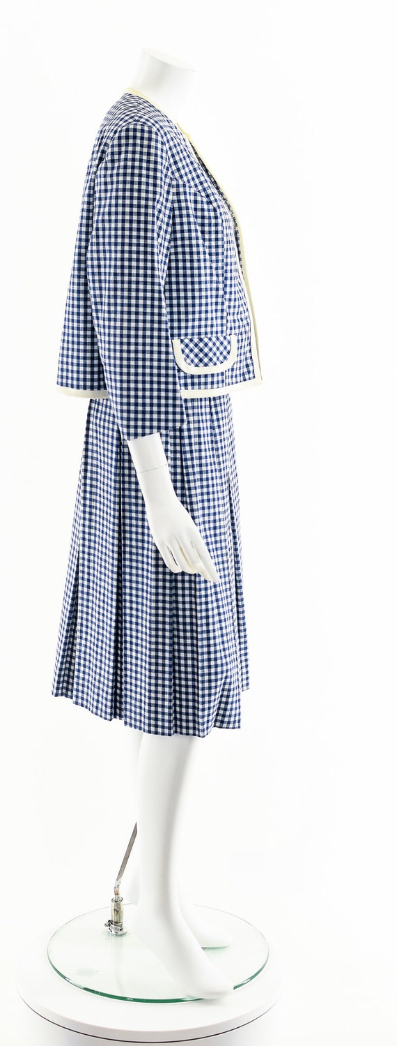 50s Blue Gingham Dress Set,50s Two Piece Dress,Vi… - image 5