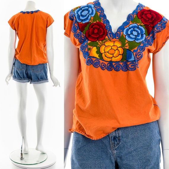 Bohemian Floral Embroidered Blouse - image 2