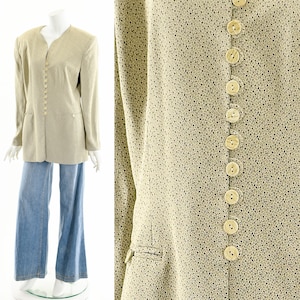 Beige Minimalist Blazer Jacket 90s