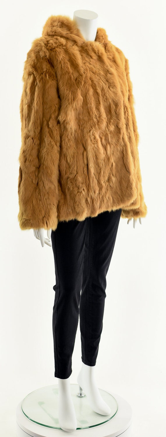 Golden Brown Fur Coat,Rabbit Fur Coat,Oversized H… - image 4