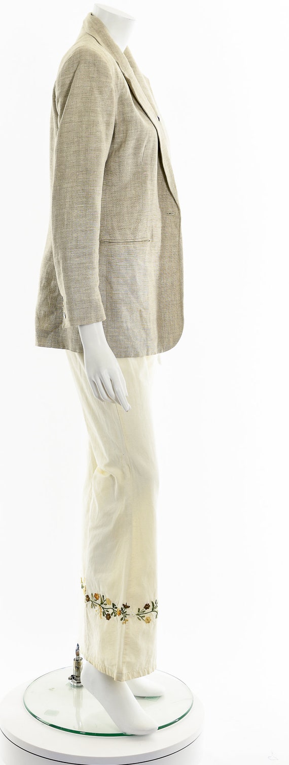 Beige Linen Suit Jacket - image 5