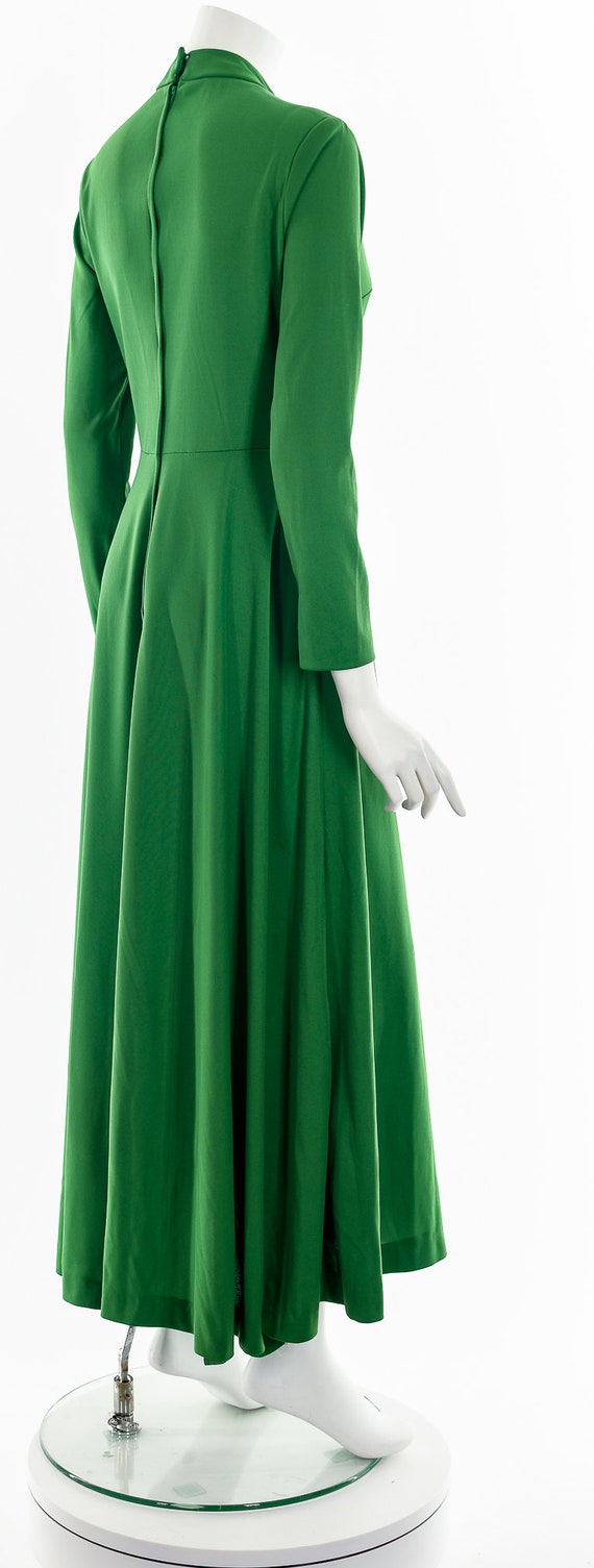 60's Kelly Green Studded Maxi Dress - image 6