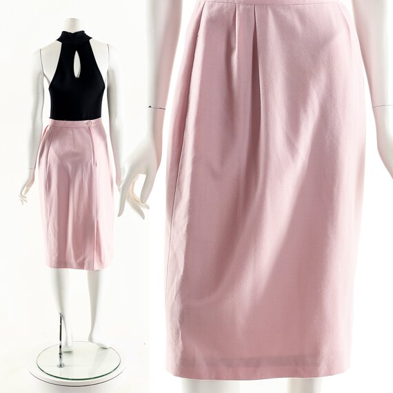 Baby Pink Skirt,High Waist Skirt,Vintage Pencil S… - image 2