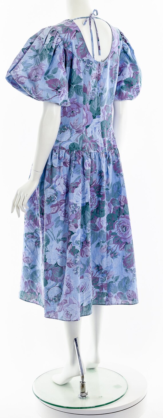 Floral Print Bubble Sleeve Dress - image 8