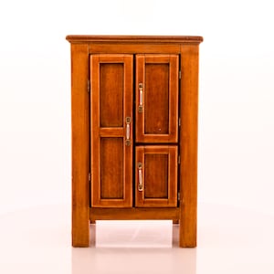Vintage Handcrafted Wooden Dollhouse Cabinet Hutch