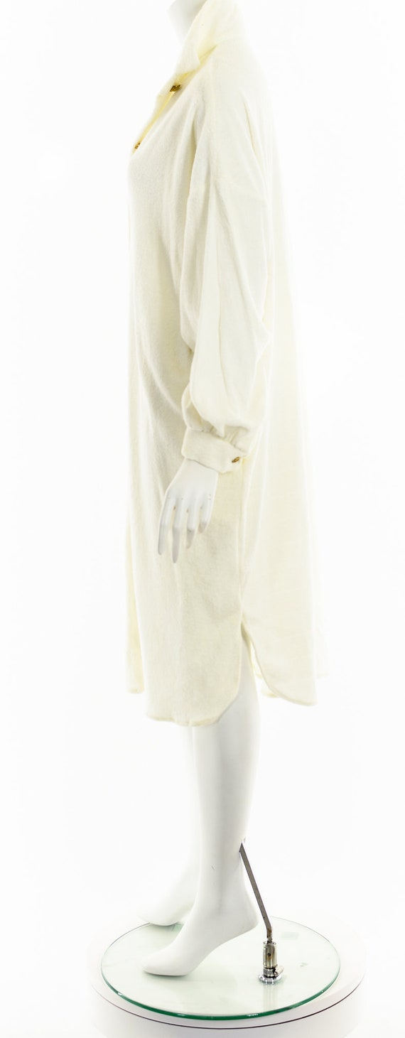 Terry Cloth Oversized Button Down Dress Tunic - image 9