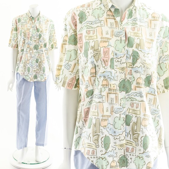 Architectural Print Button Down - image 3