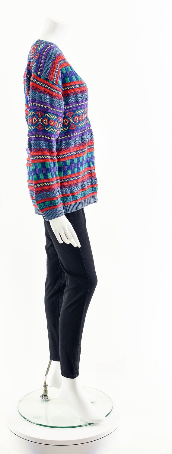 Rainbow Tribal Sweater,Vintage Multicolored Sweat… - image 5