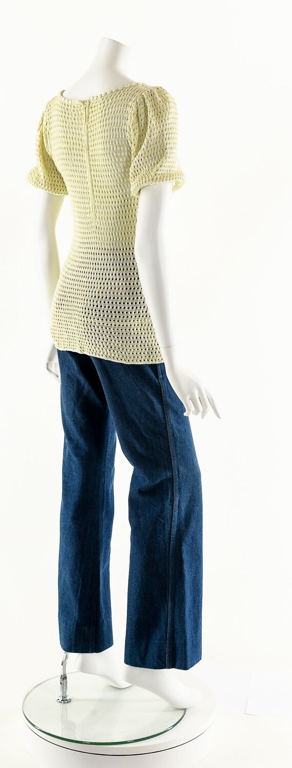 Hand Crochet Top,Hand Knit Peplum Blouse,60s Croc… - image 6