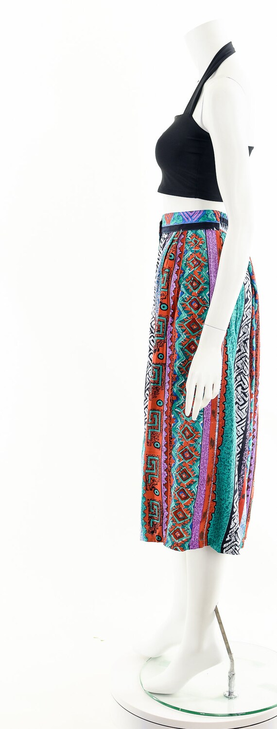 Graphic Tribal Skirt,Bright Southwest Skirt,Rainb… - image 9