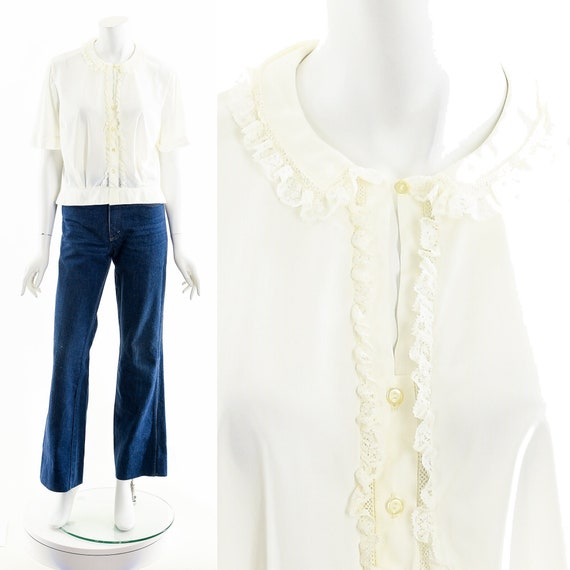 Delicate Sheer Peplum Blouse - image 1