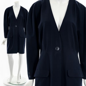 Krizia Black Wool Minimalist Dress
