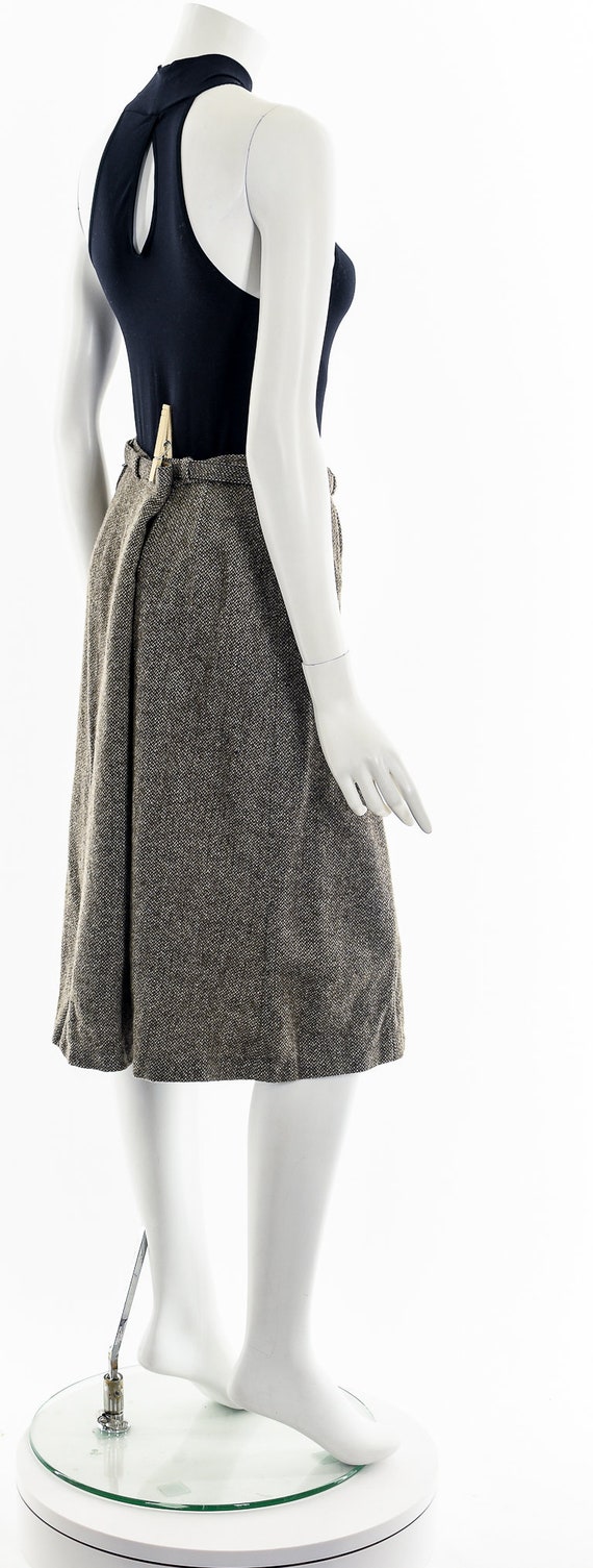 40's Brown + White Speckled Wool SKirt - image 6