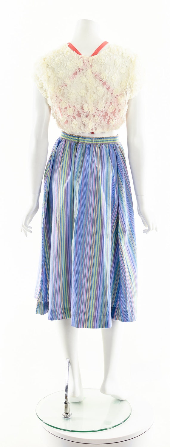Pastel Striped Midi Skirt,Rainbow Pastel Skirt,Vi… - image 6