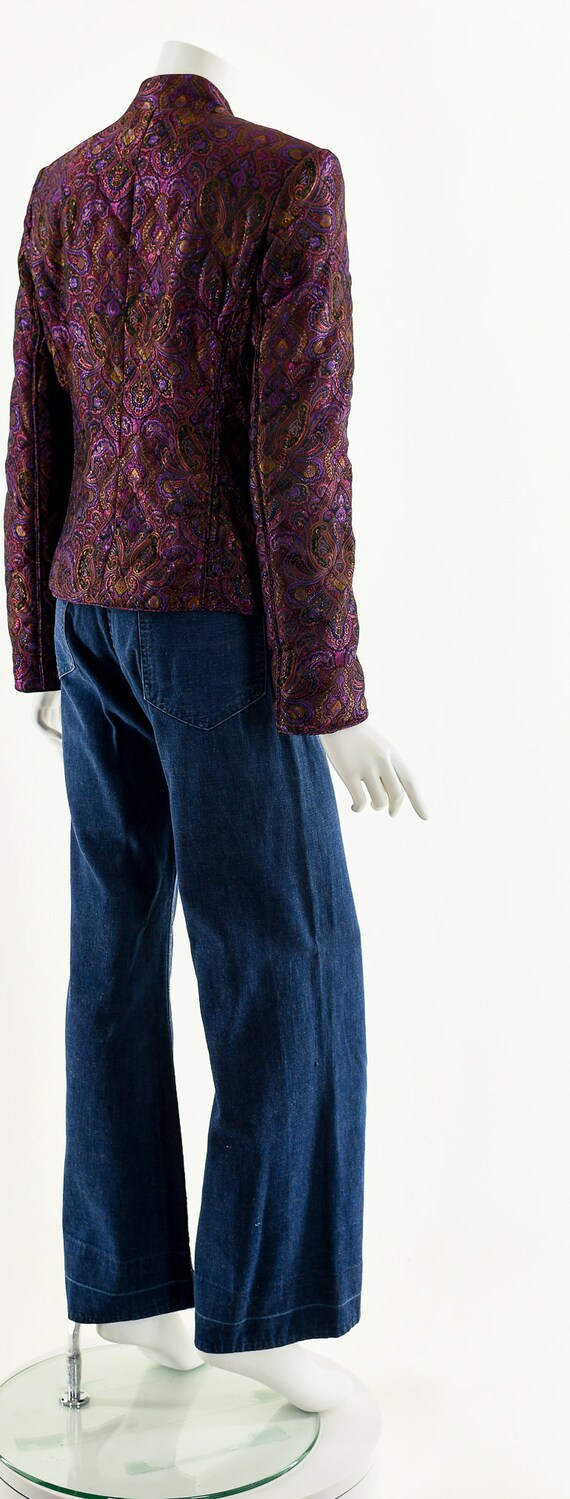 Paisley Quilted Jacket,Satin Quilt Jacket,Vintage… - image 6